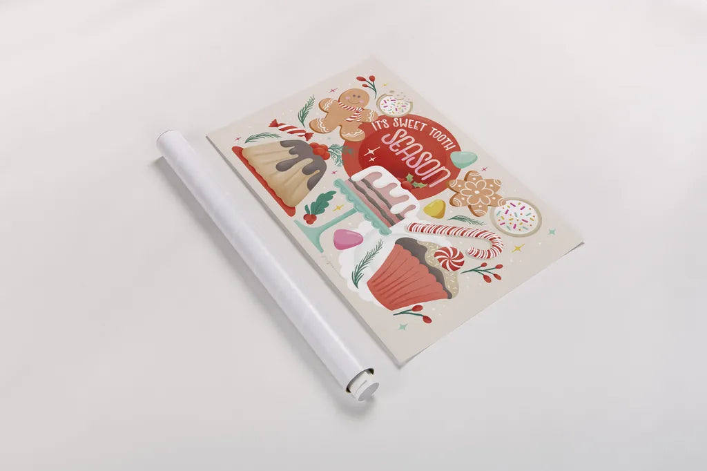 Lets Get Merry I by Gia Graham. shown as a rolled paper print. Available as archival giclee rolled canvas, fine art paper, or poster print. SKU 87523i.