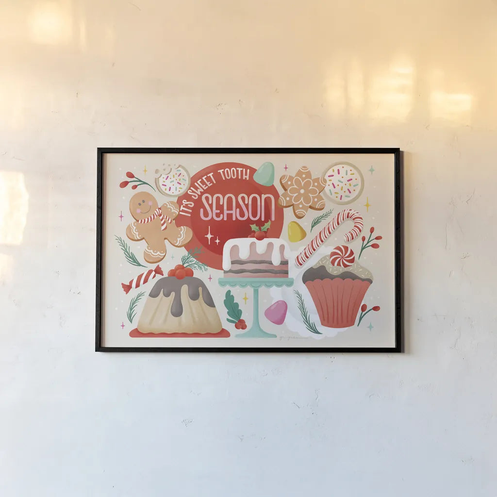 Lets Get Merry I by Gia Graham. shown as a paper print in a black flame. Available as a archival giclee rolled canvas, fine art paper, or poster print. SKU 87523i.