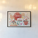 Lets Get Merry I by Gia Graham. shown as a paper print in a black flame. Available as a archival giclee rolled canvas, fine art paper, or poster print. SKU 87523i.