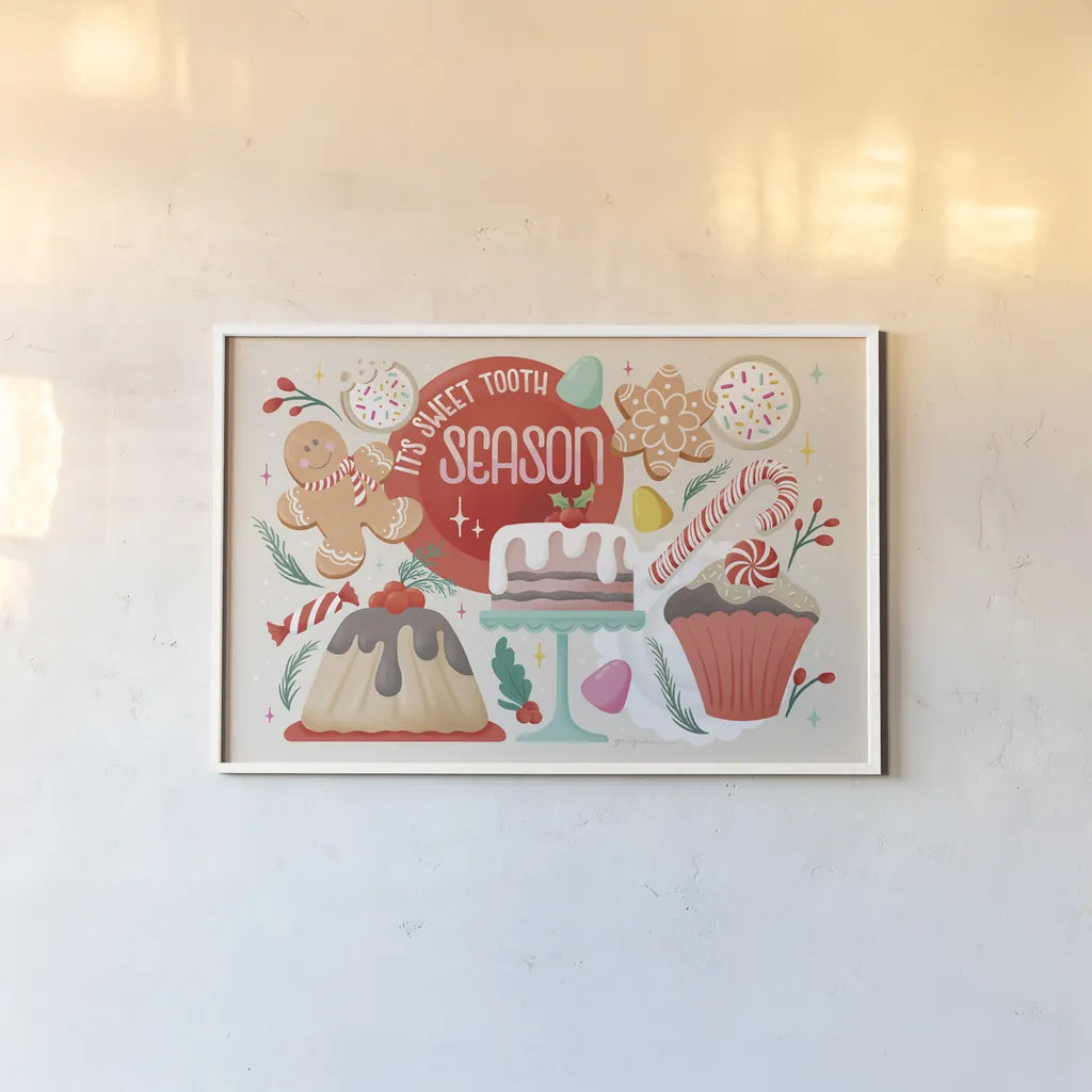 Lets Get Merry I by Gia Graham. shown as a paper print in a white frame. Available as a archival giclee rolled canvas, fine art paper, or poster print. SKU 87523i.