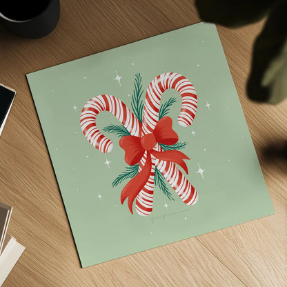 Lets Get Merry II by Gia Graham. Shown as a detailed flat fine art print, highlighting archival giclee quality. Available as an archival giclee rolled canvas, fine art paper, or poster print. SKU 87524a.