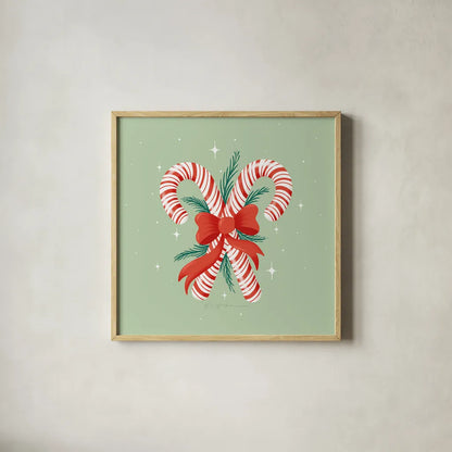 Lets Get Merry II by Gia Graham. Shown in a natural wood glass frame for a timeless modern aesthetic. Available as an archival giclee rolled canvas, fine art paper, or poster print. SKU 87524a.