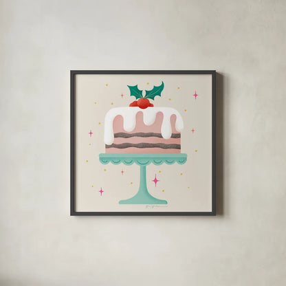 Lets Get Merry III by Gia Graham. Shown in a sleek black glass frame for a contemporary gallery look. Available as an archival giclee rolled canvas, fine art paper, or poster print. SKU 87525a.