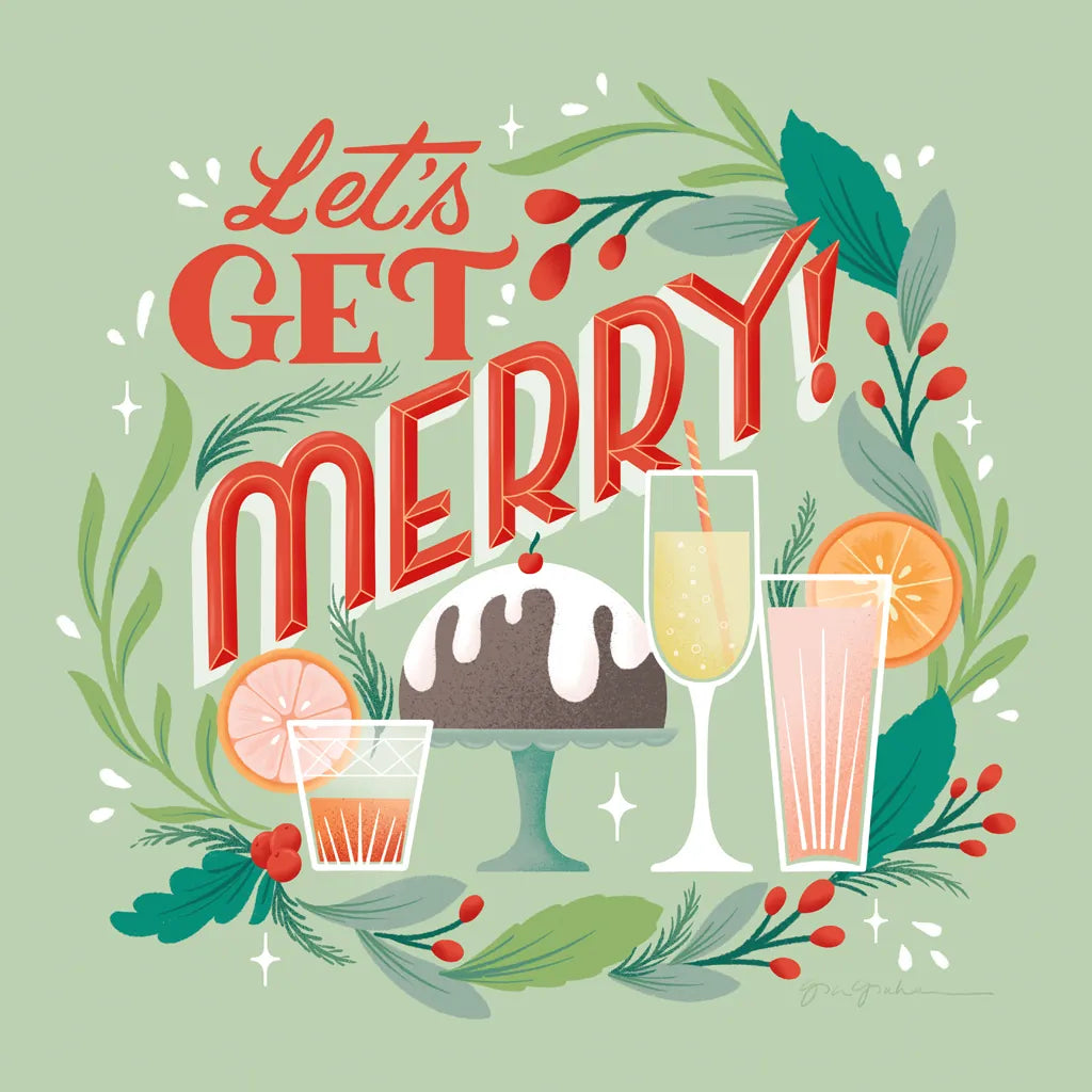 Lets Get Merry V by Gia Graham. SKU 87527a. Archival Giclee Fine art print for wall decor.
