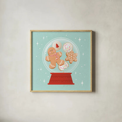 Lets Get Merry VI by Gia Graham. Shown in a natural wood glass frame for a timeless modern aesthetic. Available as an archival giclee rolled canvas, fine art paper, or poster print. SKU 87528a.