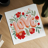 Love I by Gia Graham. Shown as a detailed flat fine art print, highlighting archival giclee quality. Available as an archival giclee rolled canvas, fine art paper, or poster print. SKU 84993a.