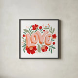 Love I by Gia Graham. Shown in a sleek black glass frame for a contemporary gallery look. Available as an archival giclee rolled canvas, fine art paper, or poster print. SKU 84993a.