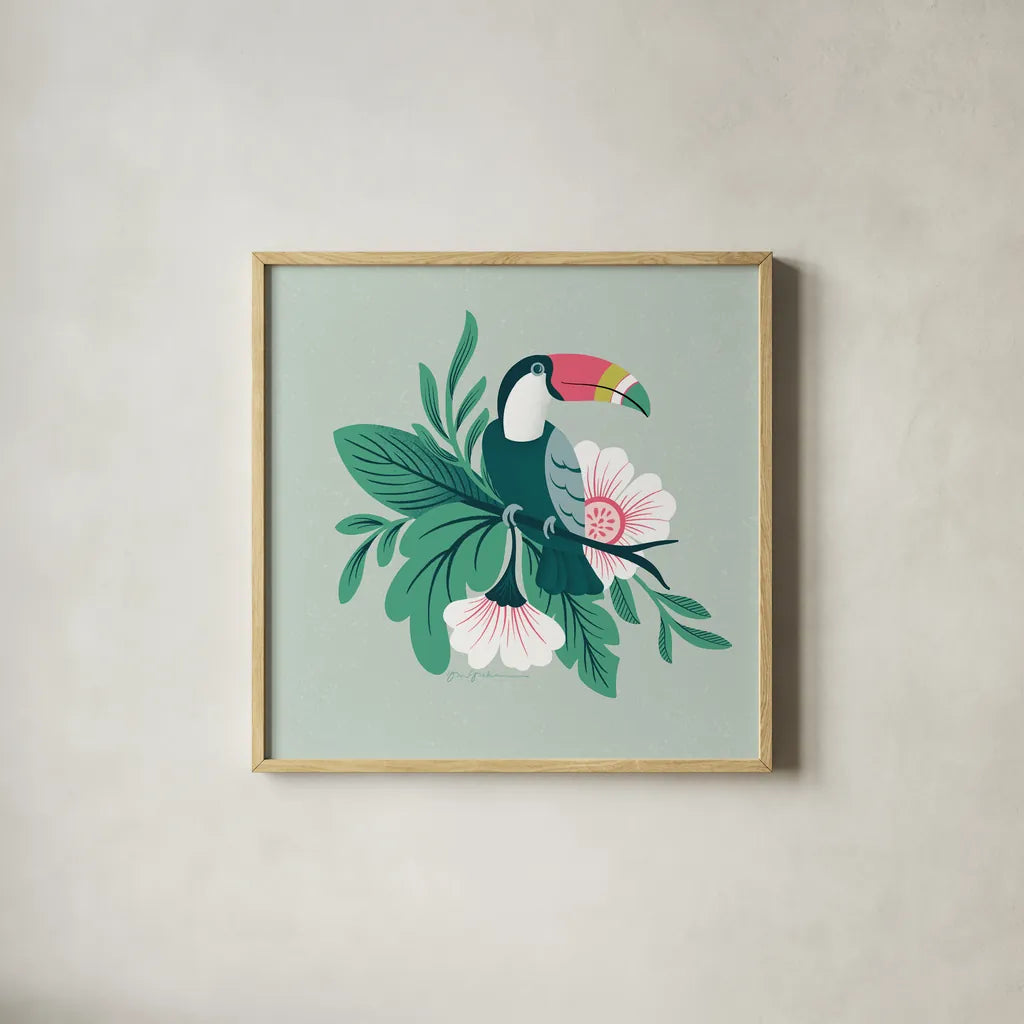 Lush Life II by Gia Graham. Shown in a natural wood glass frame for a timeless modern aesthetic. Available as an archival giclee rolled canvas, fine art paper, or poster print. SKU 80219a.