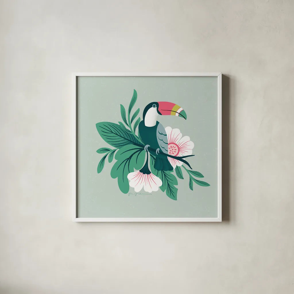 Lush Life II by Gia Graham. Shown in a crisp white glass frame for a clean and minimalist style. Available as an archival giclee rolled canvas, fine art paper, or poster print. SKU 80219a.