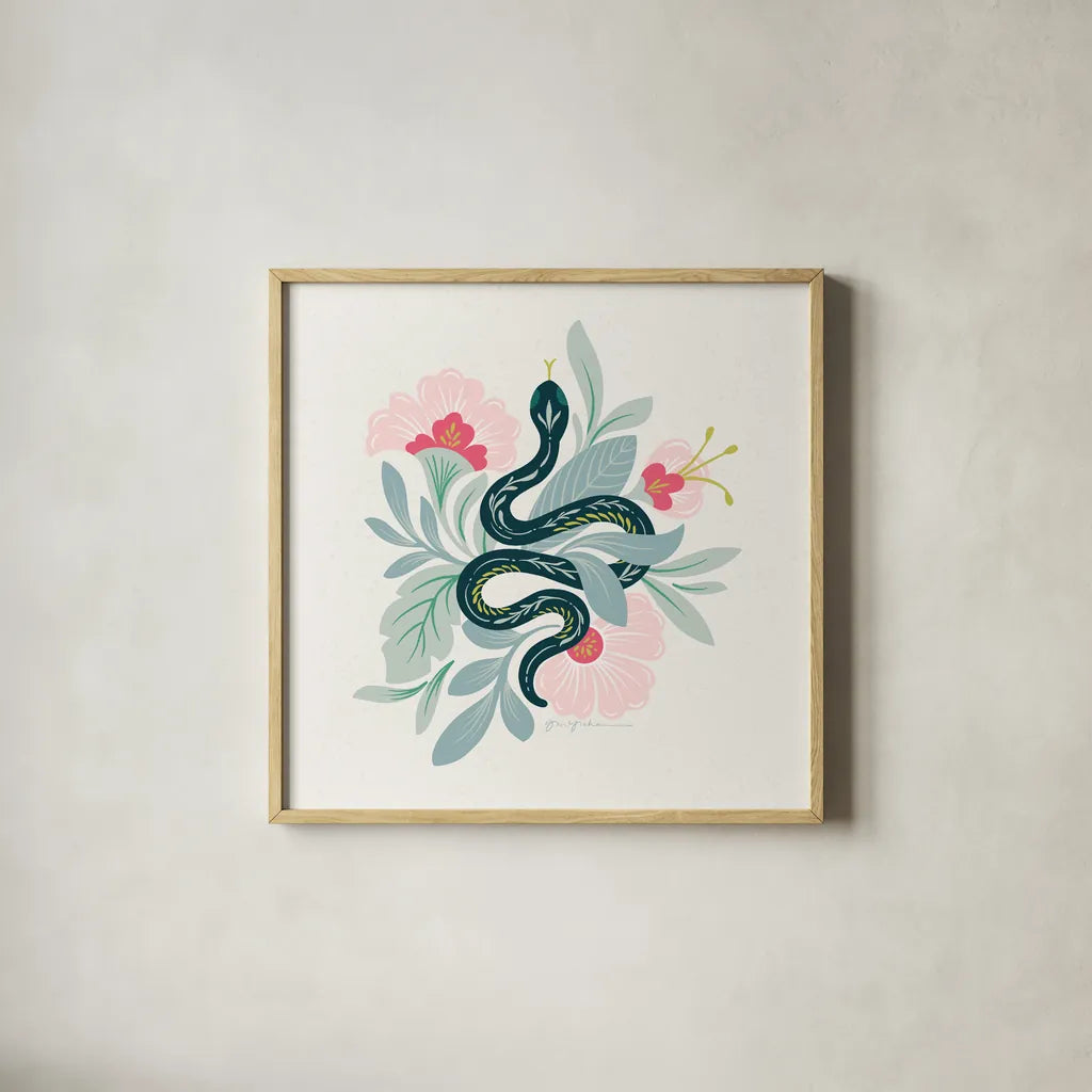 Lush Life III by Gia Graham. Shown in a natural wood glass frame for a timeless modern aesthetic. Available as an archival giclee rolled canvas, fine art paper, or poster print. SKU 80220a.