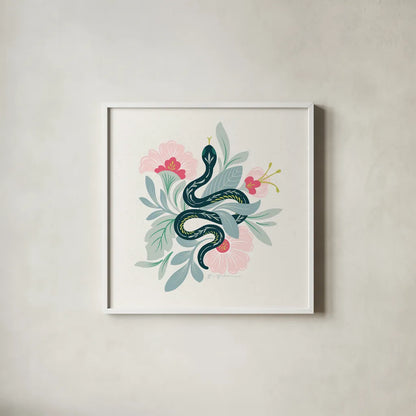 Lush Life III by Gia Graham. Shown in a crisp white glass frame for a clean and minimalist style. Available as an archival giclee rolled canvas, fine art paper, or poster print. SKU 80220a.