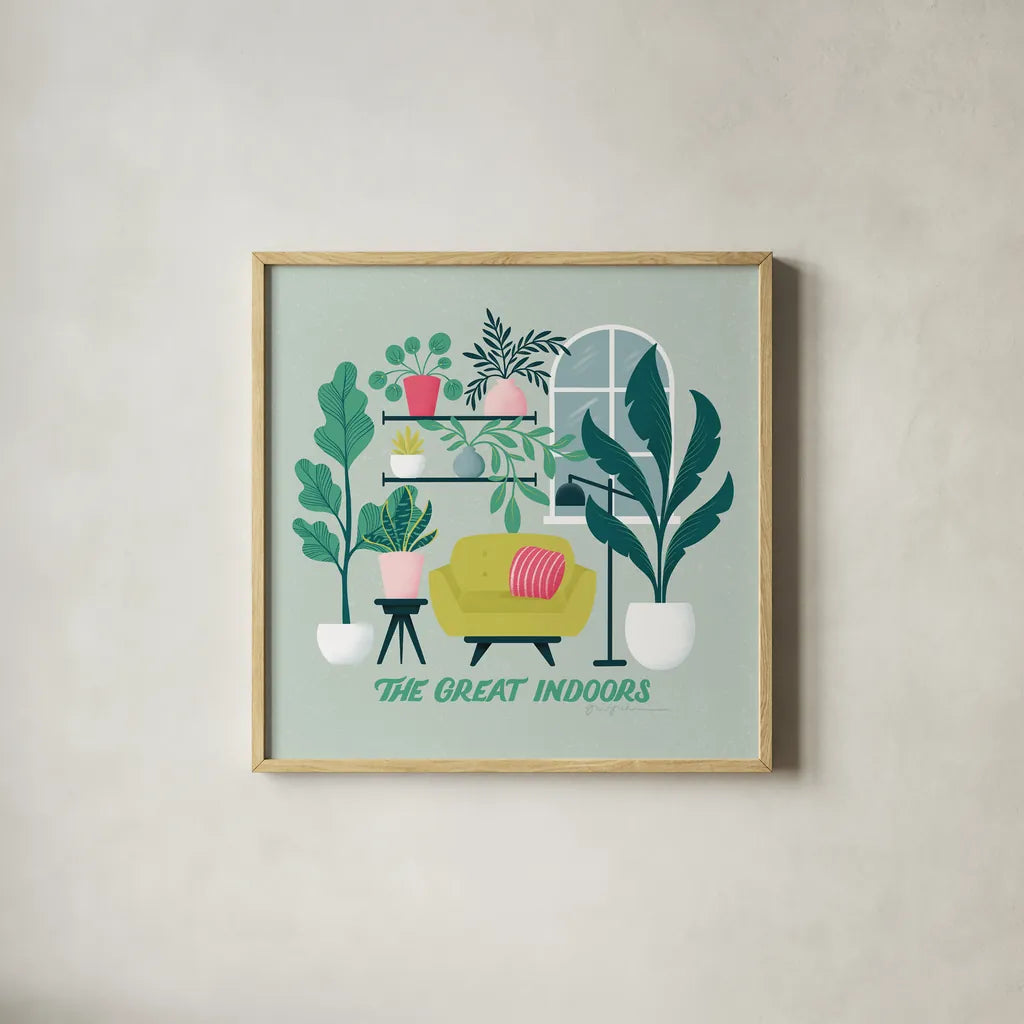 Lush Life IX by Gia Graham. Shown in a natural wood glass frame for a timeless modern aesthetic. Available as an archival giclee rolled canvas, fine art paper, or poster print. SKU 80226a.