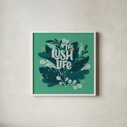 Lush Life V by Gia Graham. Shown in a crisp white glass frame for a clean and minimalist style. Available as an archival giclee rolled canvas, fine art paper, or poster print. SKU 80222a.
