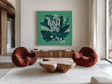 Lush Life V by Gia Graham. Shown as extra-large giant wall art in a modern living room. Available as an archival giclee rolled canvas, fine art paper, or poster print. SKU 80222a.