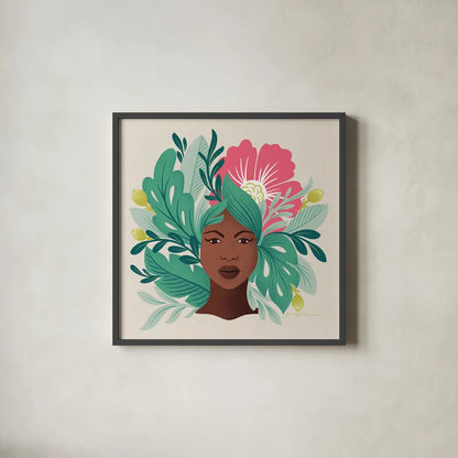 Lush Life VI by Gia Graham. Shown in a sleek black glass frame for a contemporary gallery look. Available as an archival giclee rolled canvas, fine art paper, or poster print. SKU 80223a.