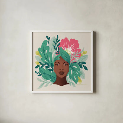 Lush Life VI by Gia Graham. Shown in a crisp white glass frame for a clean and minimalist style. Available as an archival giclee rolled canvas, fine art paper, or poster print. SKU 80223a.