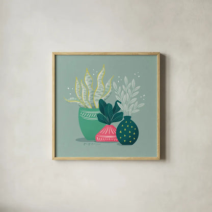 Lush Life VIII by Gia Graham. Shown in a natural wood glass frame for a timeless modern aesthetic. Available as an archival giclee rolled canvas, fine art paper, or poster print. SKU 80225a.