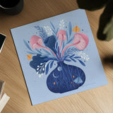 Magical Arrangement by Gia Graham. Shown as a detailed flat fine art print, highlighting archival giclee quality. Available as an archival giclee rolled canvas, fine art paper, or poster print. SKU 87440a.
