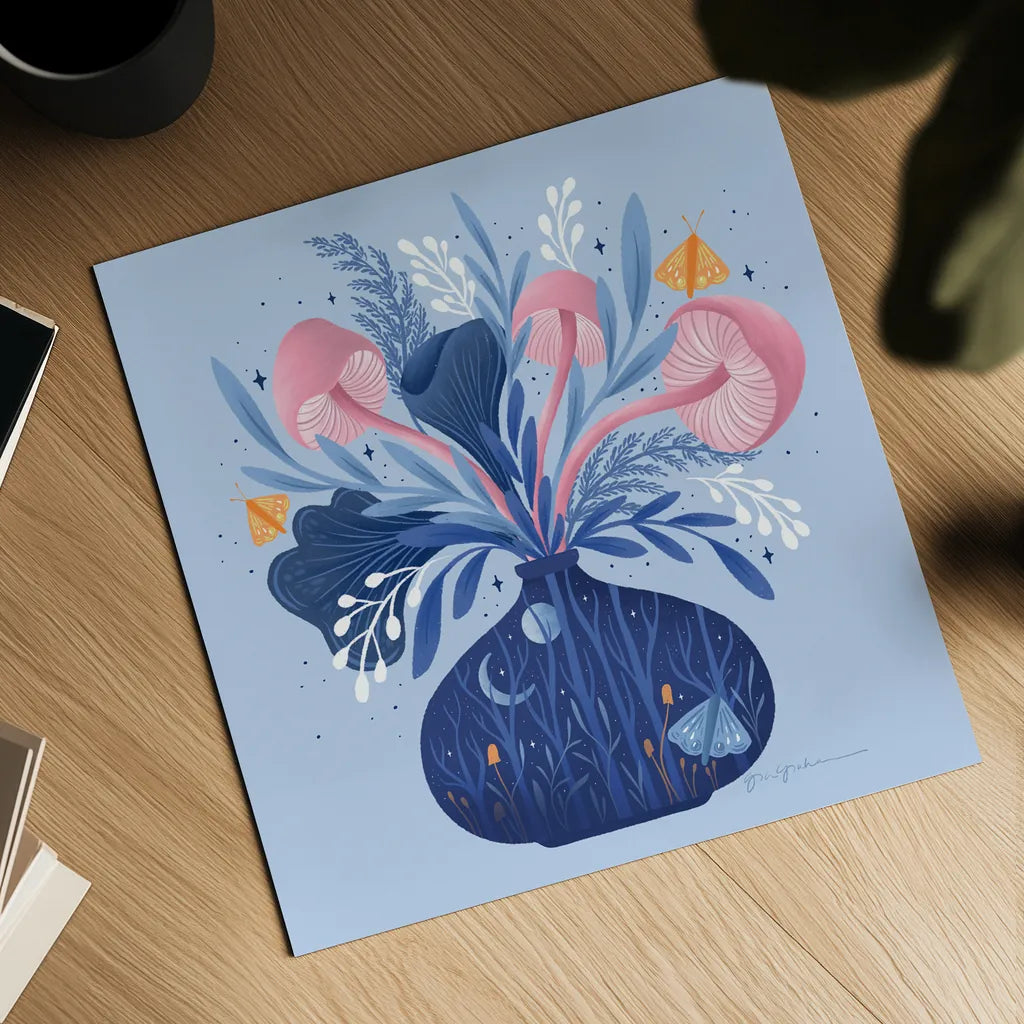 Magical Arrangement by Gia Graham. Shown as a detailed flat fine art print, highlighting archival giclee quality. Available as an archival giclee rolled canvas, fine art paper, or poster print. SKU 87440a.