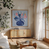 Magical Arrangement by Gia Graham. Shown in a natural wood frame in a cozy modern living room. Available as an archival giclee rolled canvas, fine art paper, or poster print. SKU 87440a.
