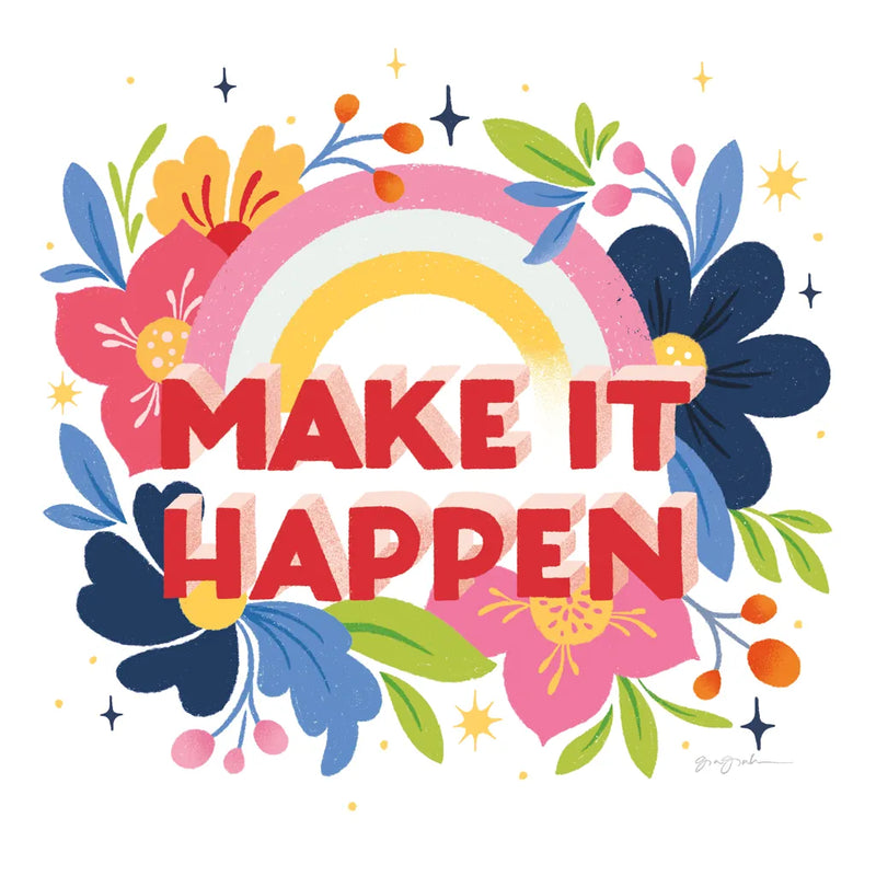 Make it Happen I Bright Sq by Gia Graham. SKU 79546a. Archival Giclee Fine art print for wall decor.