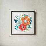 Market Flowers I by Gia Graham. Shown in a sleek black glass frame for a contemporary gallery look. Available as an archival giclee rolled canvas, fine art paper, or poster print. SKU 74527a.