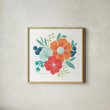 Market Flowers I by Gia Graham. Shown in a natural wood glass frame for a timeless modern aesthetic. Available as an archival giclee rolled canvas, fine art paper, or poster print. SKU 74527a.