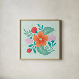 Market Flowers II by Gia Graham. Shown in a natural wood glass frame for a timeless modern aesthetic. Available as an archival giclee rolled canvas, fine art paper, or poster print. SKU 74528a.
