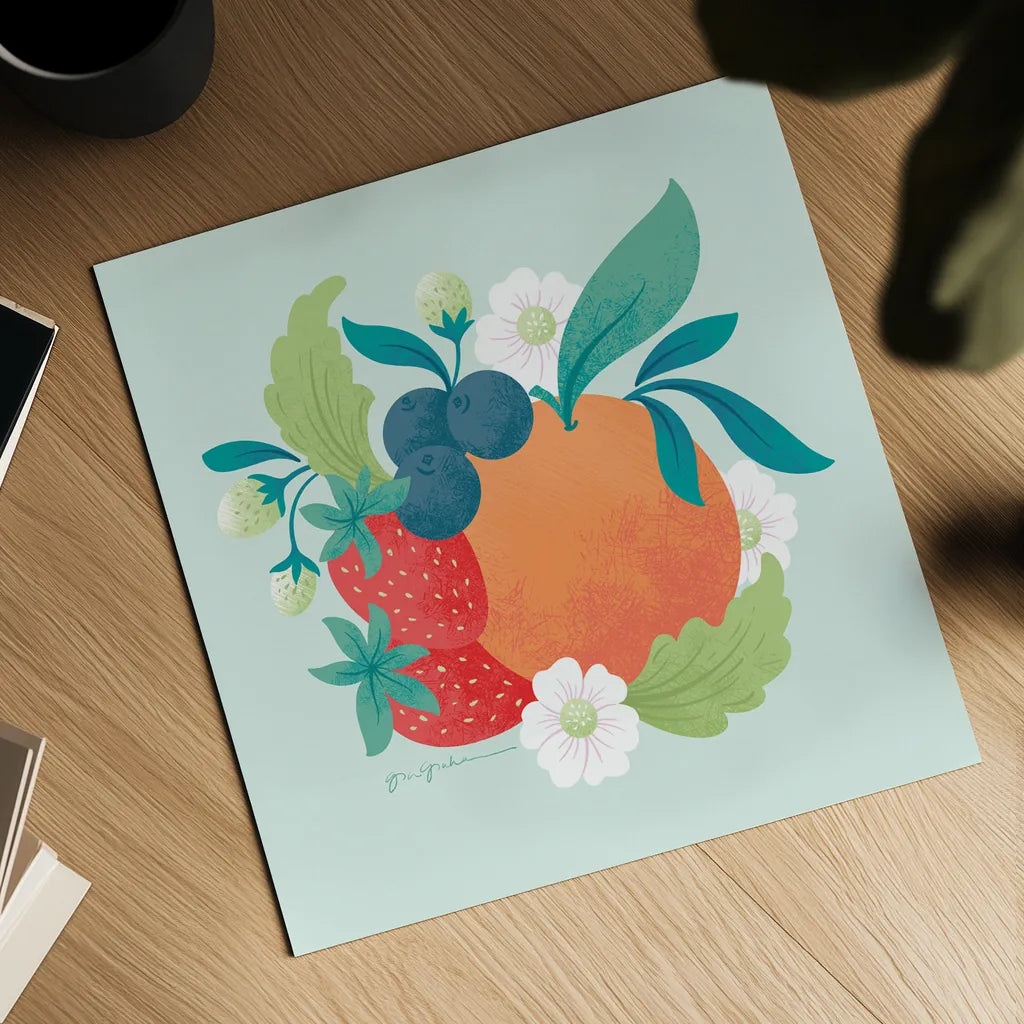 Market Fresh II by Gia Graham. Shown as a detailed flat fine art print, highlighting archival giclee quality. Available as an archival giclee rolled canvas, fine art paper, or poster print. SKU 74530a.