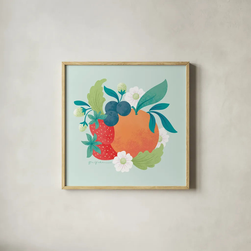 Market Fresh II by Gia Graham. Shown in a natural wood glass frame for a timeless modern aesthetic. Available as an archival giclee rolled canvas, fine art paper, or poster print. SKU 74530a.