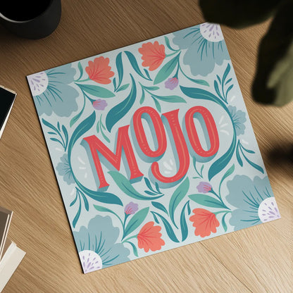 Mojo I by Gia Graham. Shown as a detailed flat fine art print, highlighting archival giclee quality. Available as an archival giclee rolled canvas, fine art paper, or poster print. SKU 75360a.