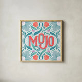 Mojo I by Gia Graham. Shown in a natural wood glass frame for a timeless modern aesthetic. Available as an archival giclee rolled canvas, fine art paper, or poster print. SKU 75360a.