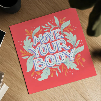 Move Your Body I by Gia Graham. Shown as a detailed flat fine art print, highlighting archival giclee quality. Available as an archival giclee rolled canvas, fine art paper, or poster print. SKU 75361a.