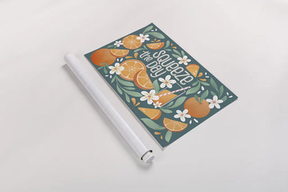 Orange Zest I by Gia Graham. shown as a rolled paper print. Available as archival giclee rolled canvas, fine art paper, or poster print. SKU 88932i.