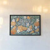 Orange Zest I by Gia Graham. shown as a paper print in a black flame. Available as a archival giclee rolled canvas, fine art paper, or poster print. SKU 88932i.
