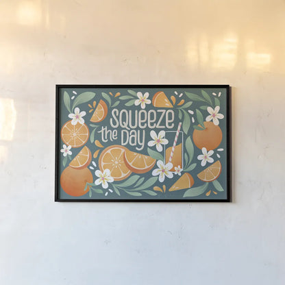 Orange Zest I by Gia Graham. shown as a paper print in a black flame. Available as a archival giclee rolled canvas, fine art paper, or poster print. SKU 88932i.