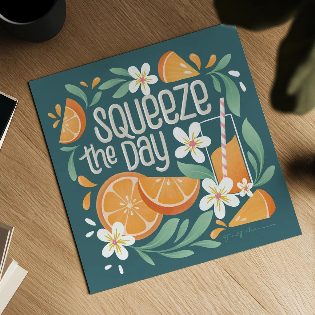 Orange Zest IV by Gia Graham. Shown as a detailed flat fine art print, highlighting archival giclee quality. Available as an archival giclee rolled canvas, fine art paper, or poster print. SKU 88935a.