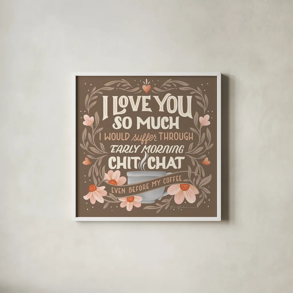 Perfect Blend II by Gia Graham. Shown in a crisp white glass frame for a clean and minimalist style. Available as an archival giclee rolled canvas, fine art paper, or poster print. SKU 92123a.