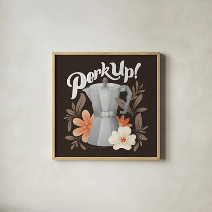 Perfect Blend III by Gia Graham. Shown in a natural wood glass frame for a timeless modern aesthetic. Available as an archival giclee rolled canvas, fine art paper, or poster print. SKU 92124a.