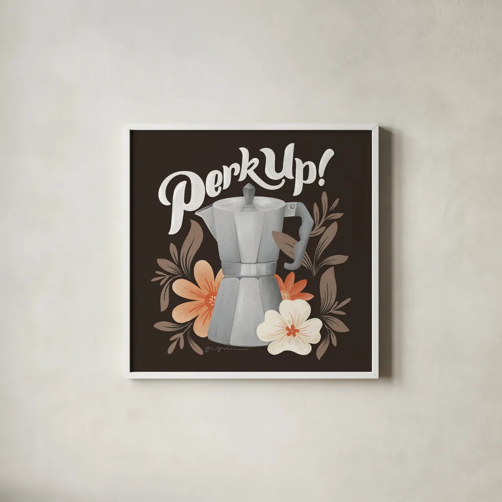 Perfect Blend III by Gia Graham. Shown in a crisp white glass frame for a clean and minimalist style. Available as an archival giclee rolled canvas, fine art paper, or poster print. SKU 92124a.