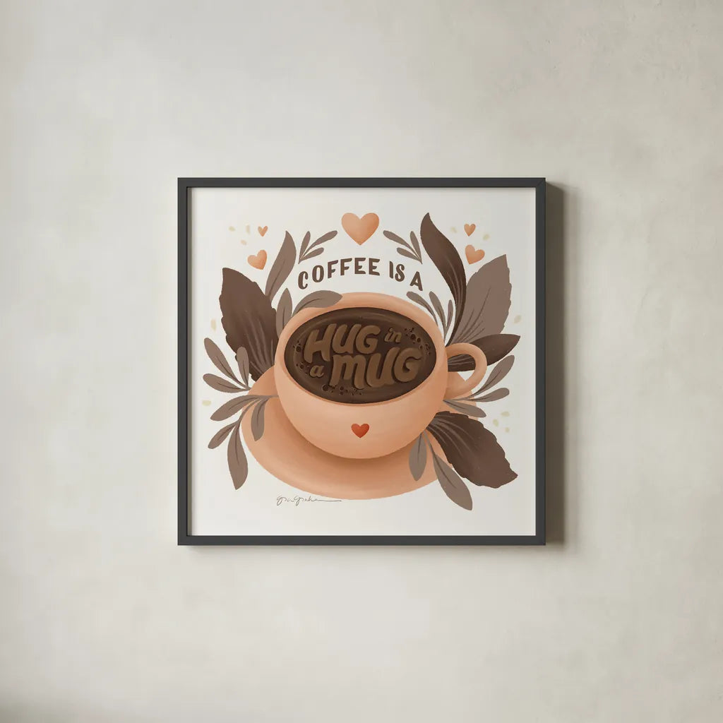 Perfect Blend IV by Gia Graham. Shown in a sleek black glass frame for a contemporary gallery look. Available as an archival giclee rolled canvas, fine art paper, or poster print. SKU 92125a.