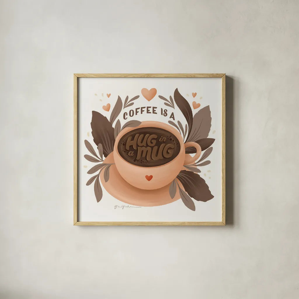 Perfect Blend IV by Gia Graham. Shown in a natural wood glass frame for a timeless modern aesthetic. Available as an archival giclee rolled canvas, fine art paper, or poster print. SKU 92125a.