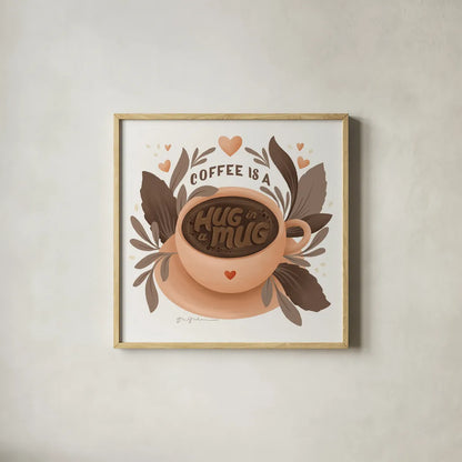 Perfect Blend IV by Gia Graham. Shown in a natural wood glass frame for a timeless modern aesthetic. Available as an archival giclee rolled canvas, fine art paper, or poster print. SKU 92125a.