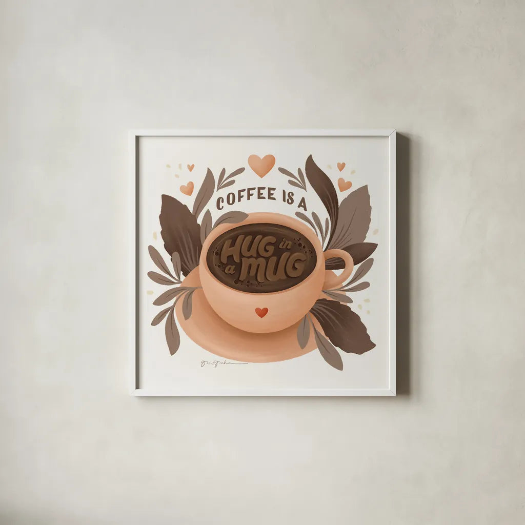 Perfect Blend IV by Gia Graham. Shown in a crisp white glass frame for a clean and minimalist style. Available as an archival giclee rolled canvas, fine art paper, or poster print. SKU 92125a.