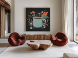Perfect Blend V by Gia Graham. Shown as extra-large giant wall art in a modern living room. Available as an archival giclee rolled canvas, fine art paper, or poster print. SKU 96632a.