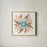 Perfect Blend VI by Gia Graham. Shown in a natural wood glass frame for a timeless modern aesthetic. Available as an archival giclee rolled canvas, fine art paper, or poster print. SKU 96633a.