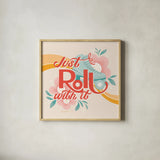 Roll With It I by Gia Graham. Shown in a natural wood glass frame for a timeless modern aesthetic. Available as an archival giclee rolled canvas, fine art paper, or poster print. SKU 66242a.