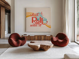 Roll With It II by Gia Graham. Shown as extra-large giant wall art in a modern living room. Available as an archival giclee rolled canvas, fine art paper, or poster print. SKU 66243a.