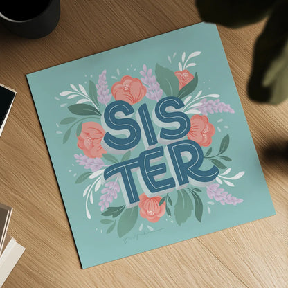 Sister by Gia Graham. Shown as a detailed flat fine art print, highlighting archival giclee quality. Available as an archival giclee rolled canvas, fine art paper, or poster print. SKU 92596a.
