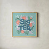 Sister by Gia Graham. Shown in a natural wood glass frame for a timeless modern aesthetic. Available as an archival giclee rolled canvas, fine art paper, or poster print. SKU 92596a.